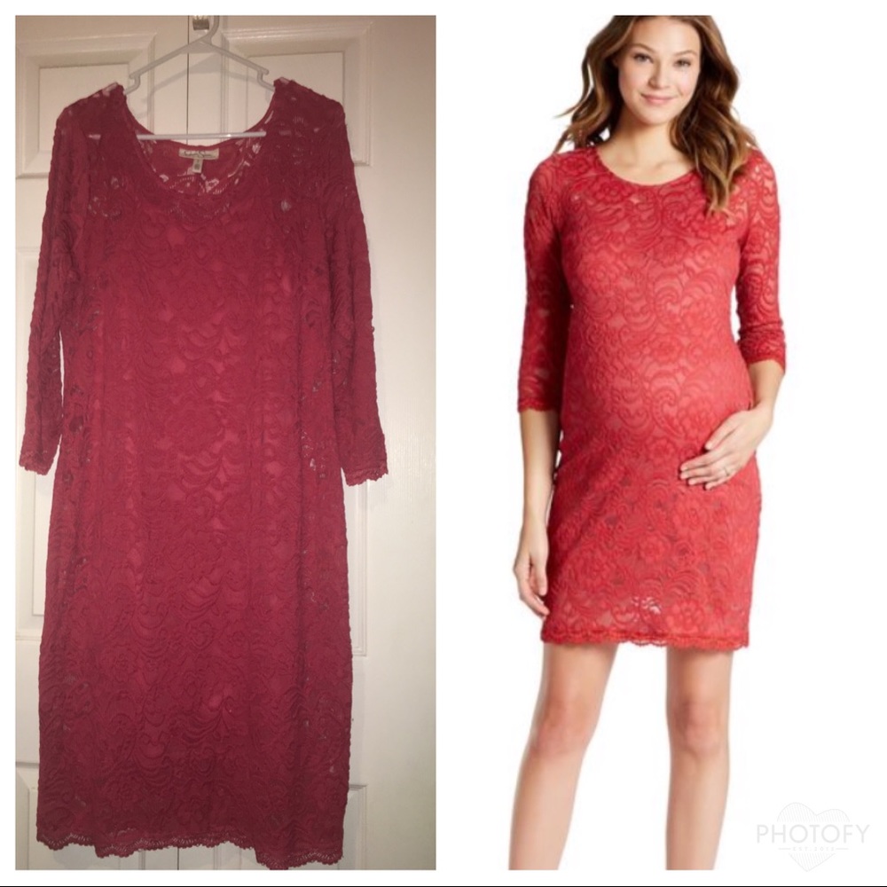 Jessica Simpson lace body con maternity dress